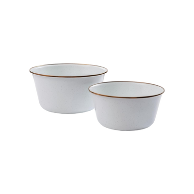 Barebones Mixing Bowl Enamel Set 2 Pcs Egg Shell