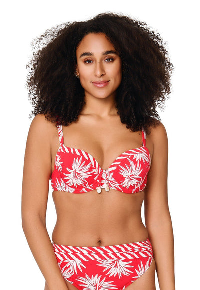 Moulded Bikini top — Leaf stripe