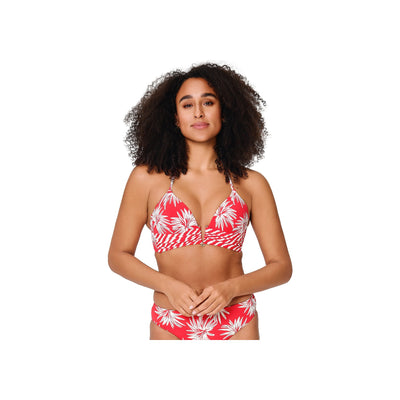 Padded triangle Bikini top — Leaf stripe