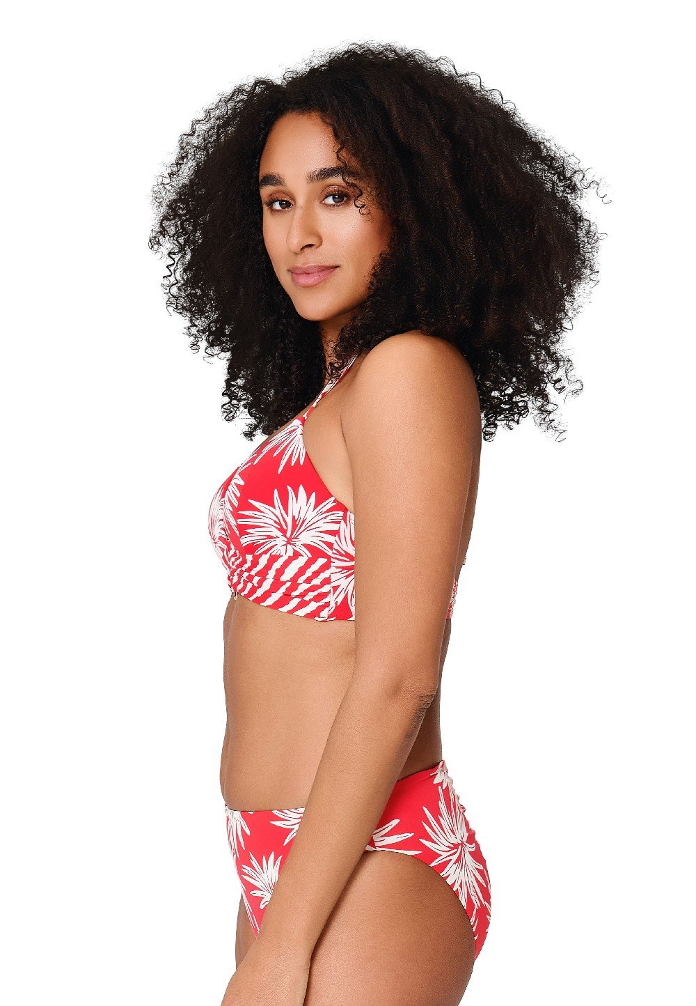 Padded triangle Bikini top — Leaf stripe