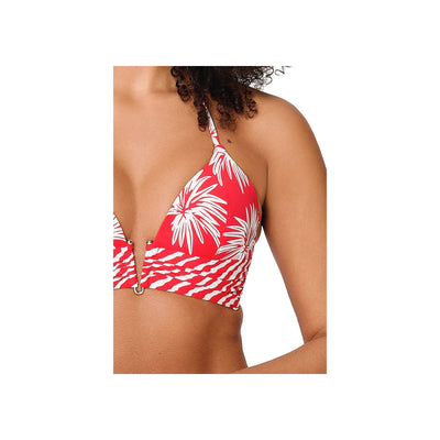 Padded triangle Bikini top — Leaf stripe