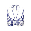 Balconette Bikini top — Blue white print
