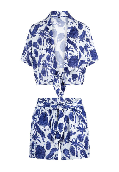 Beach set — Blue white print