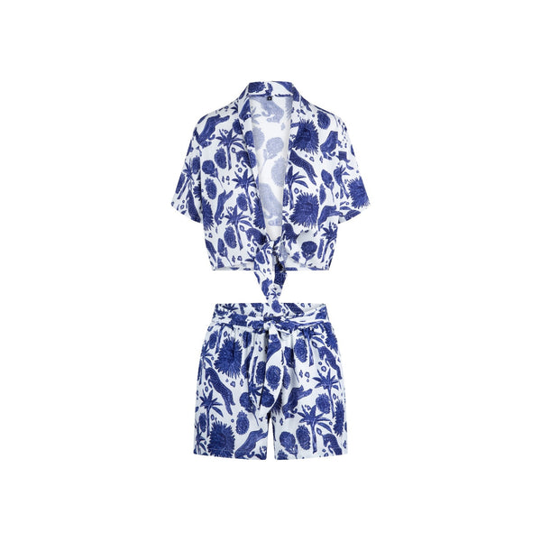 Beach set — Blue white print