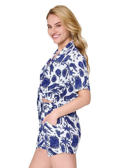 Beach set — Blue white print