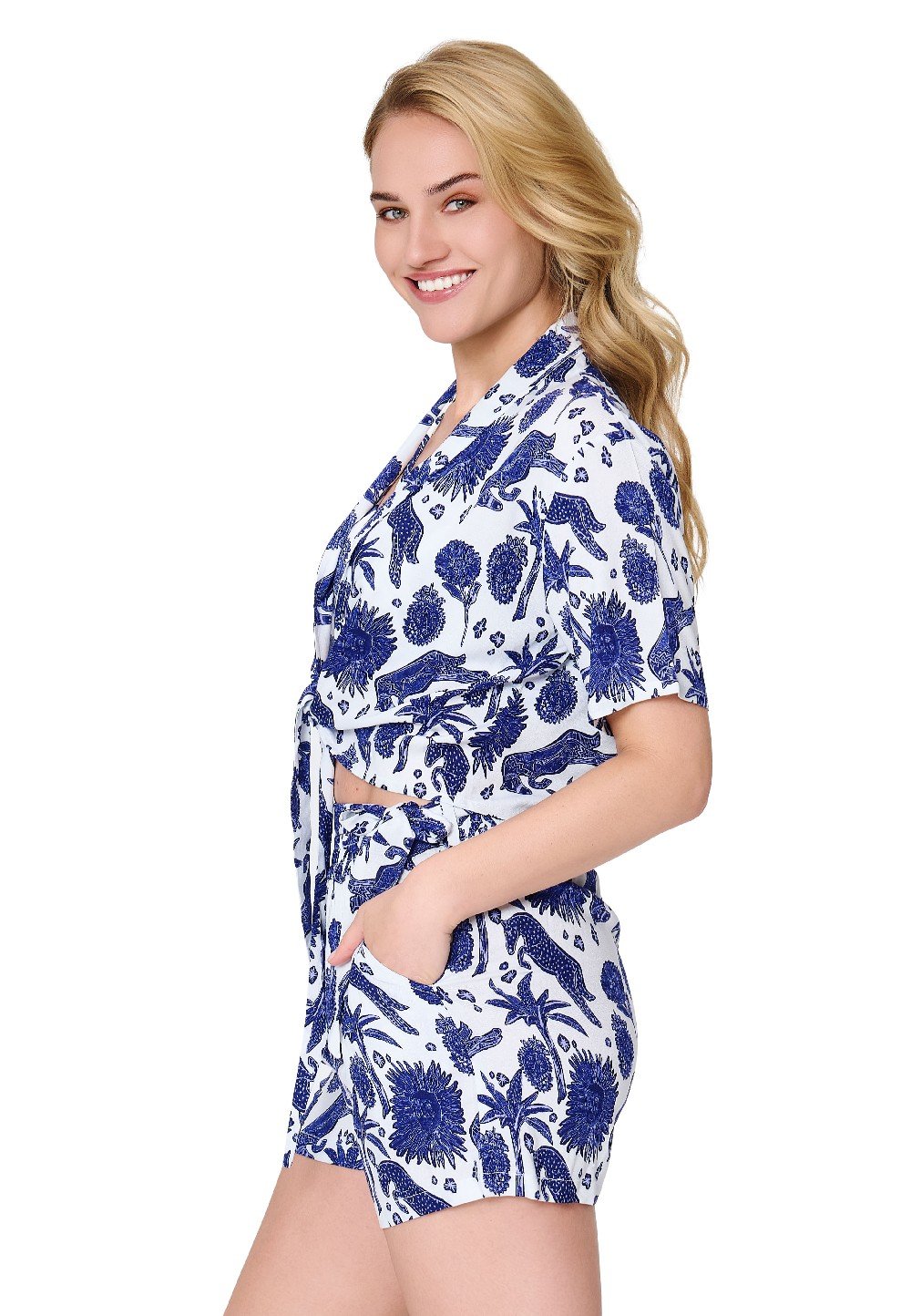 Beach set — Blue white print