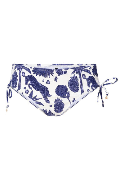 Bikini shorty — Blue white print