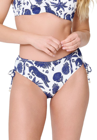 Bikini shorty — Blue white print