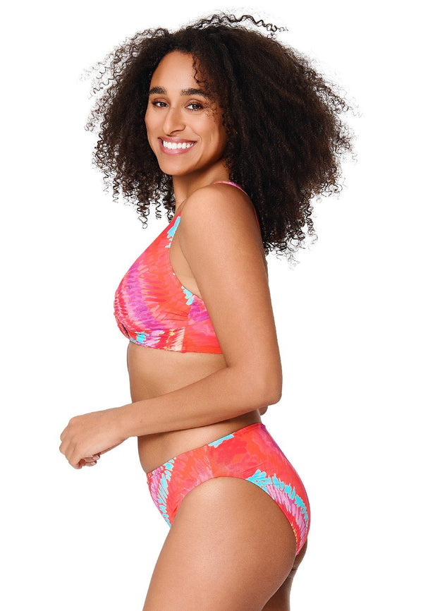 High leg bikini brief — Sea coral