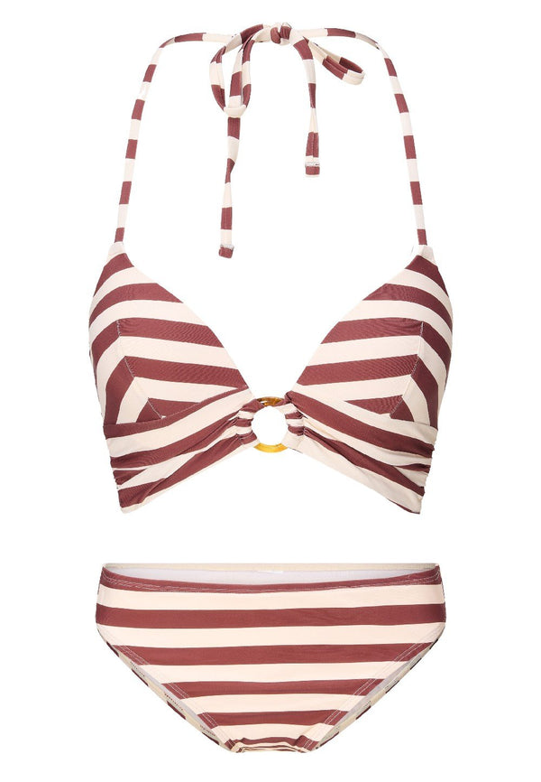 Triangle padded bikiniset — Sable stripe