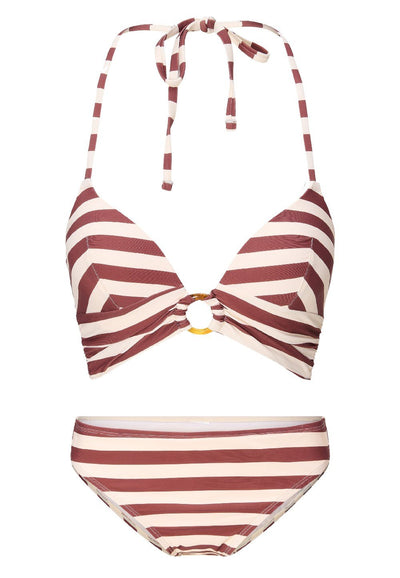 Triangle padded bikiniset — Sable stripe