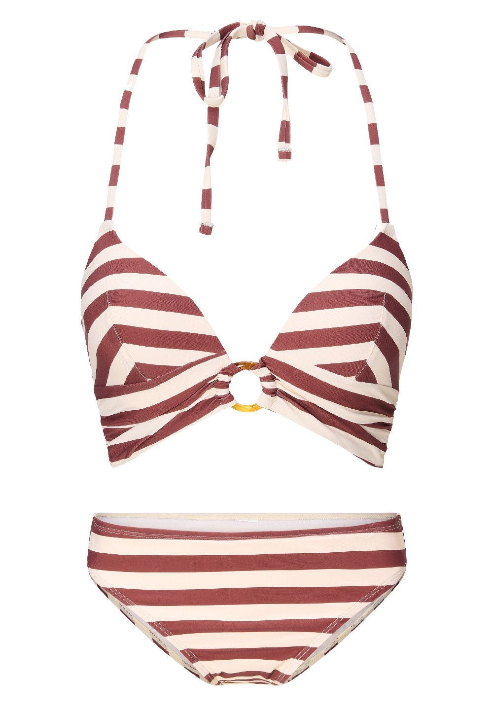 Triangle padded bikiniset — Sable stripe