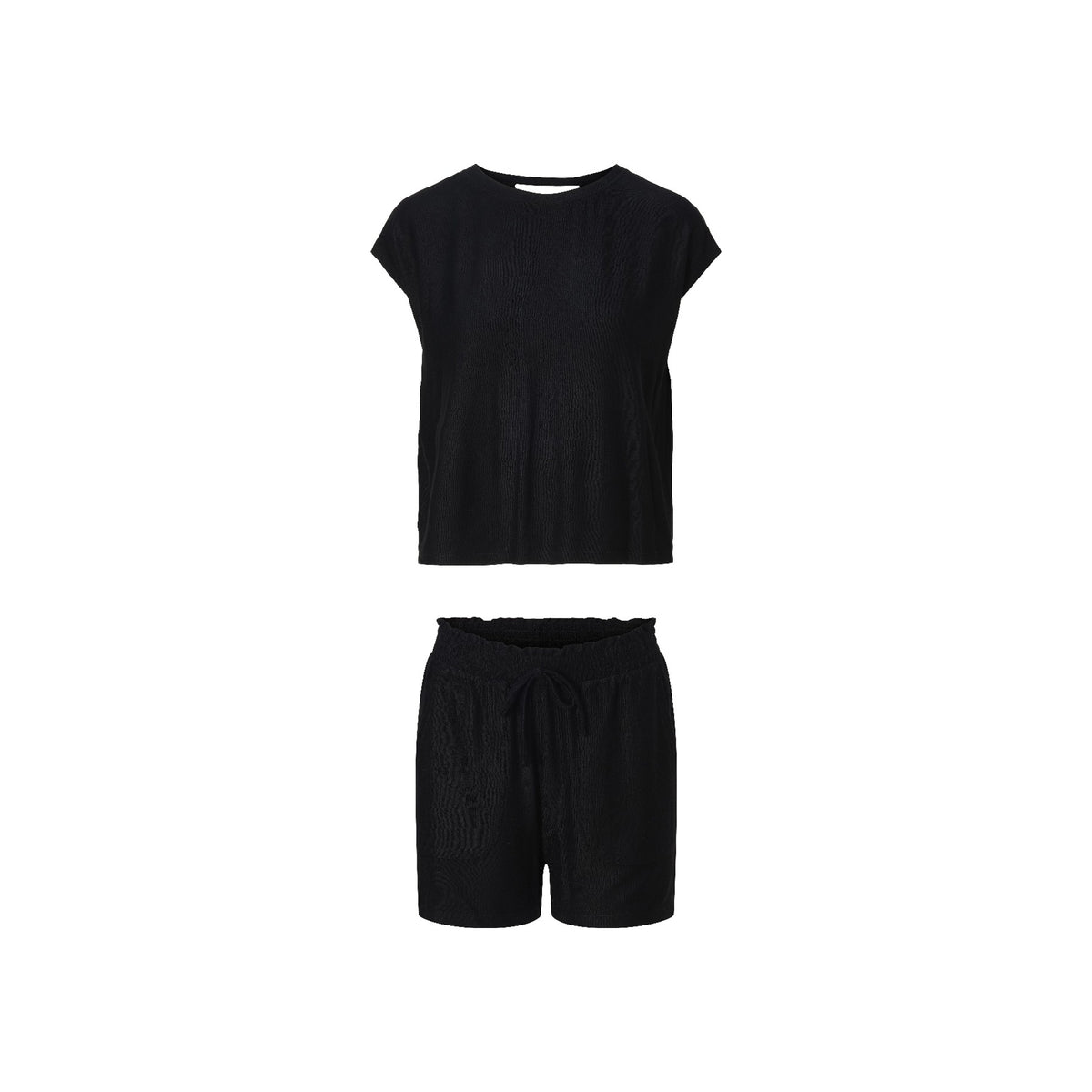 Top & shorts — Black