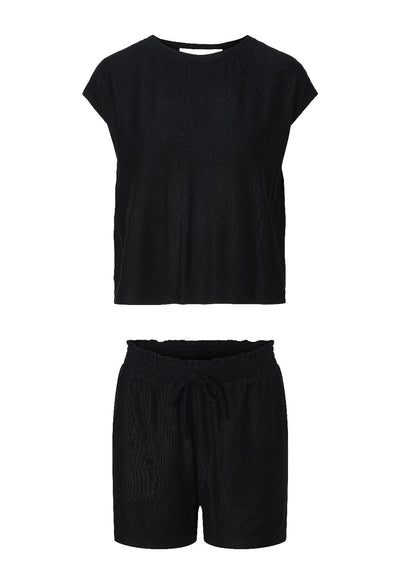 Top & shorts — Black