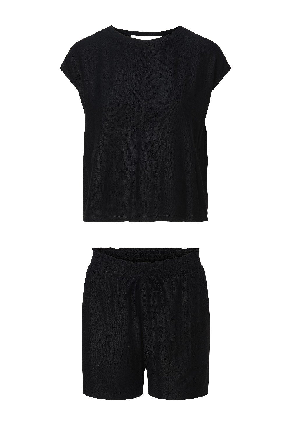Top & shorts — Black