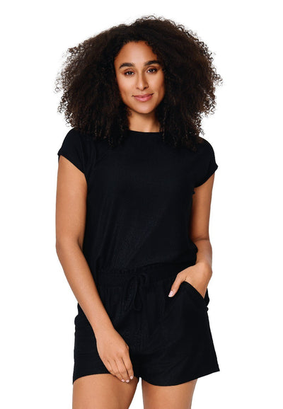 Top & shorts — Black