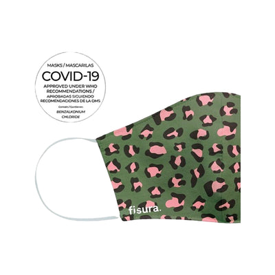 Fisura Face Mask Green&Pink Cheetah U