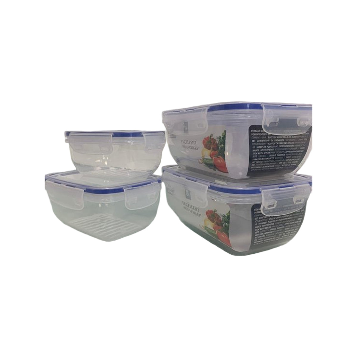 VOORRAADDOZENSET 3DLG MET DEKSEL 400ML/13.53OZ 800ML/27.05OZ 1400ML/47.35OZ 24 SET IN DISPLAY