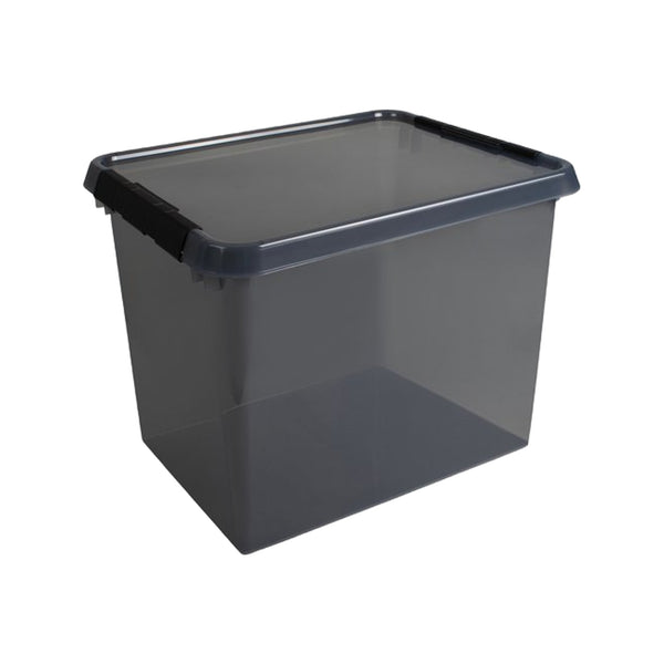 Sunware Comfort line opbergbox 52L transparant grijs - zwart