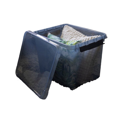 Sunware Comfort line opbergbox 52L transparant grijs - zwart