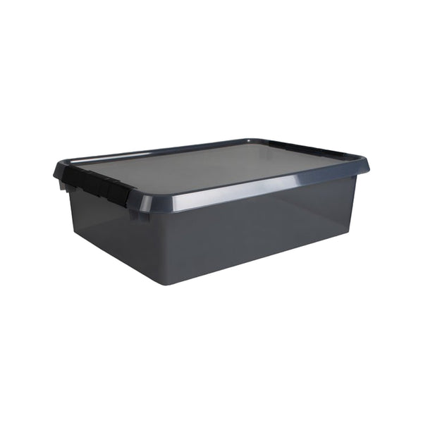 Sunware Comfort line opbergbox 32L transparant grijs - zwart