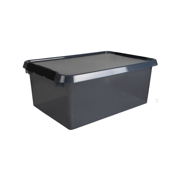 Sunware Comfort line opbergbox 45L transparant grijs - zwart