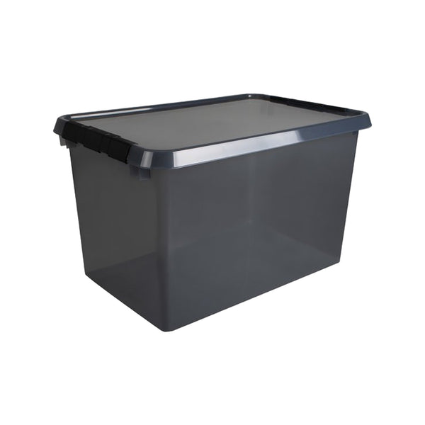 Sunware Comfort line opbergbox 62L transparant grijs - zwart