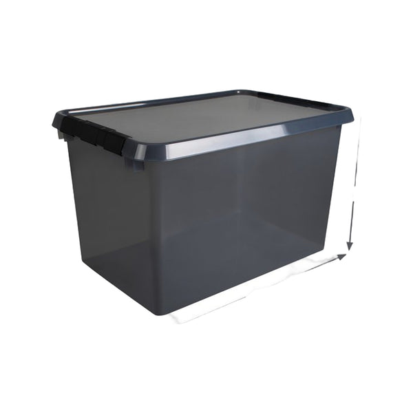 Sunware Comfort line opbergbox 62L transparant grijs - zwart