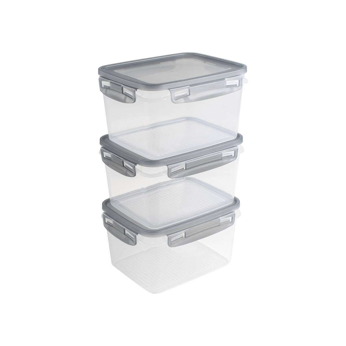 Sunware Club Cuisine diepvriesdozenset met clips set van 3 1,5L transparant grijs