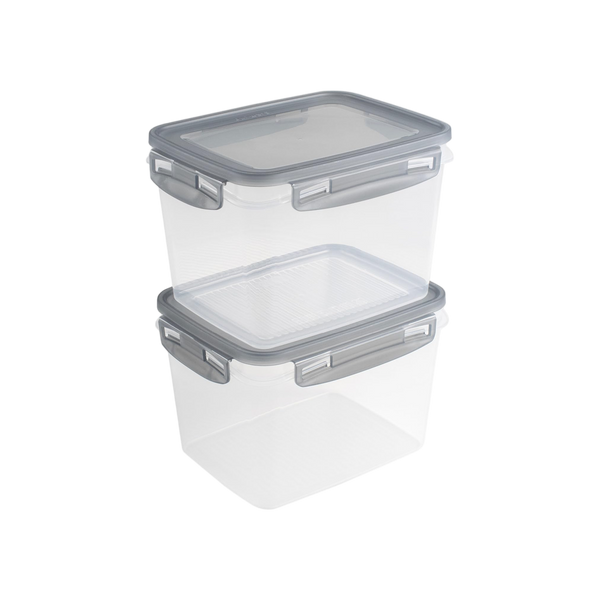 Sunware Club Cuisine diepvriesdozenset met clips set van 2 1,9L transparant grijs