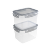 Sunware Club Cuisine diepvriesdozenset met clips set van 2 1,9L transparant grijs