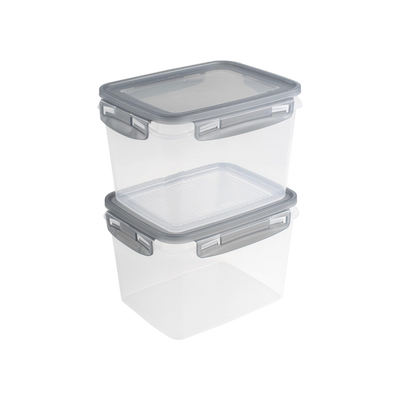 Sunware Club Cuisine diepvriesdozenset met clips set van 2 1,9L transparant grijs