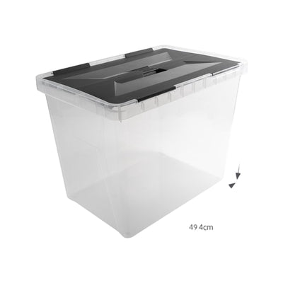 Sunware Onyx opbergbox 40L transparant antraciet