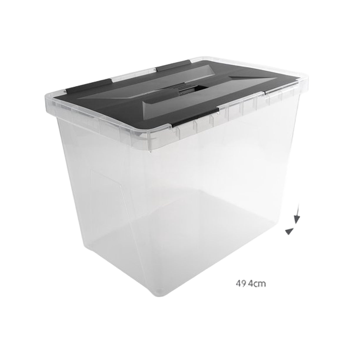 Sunware Onyx opbergbox 40L transparant antraciet