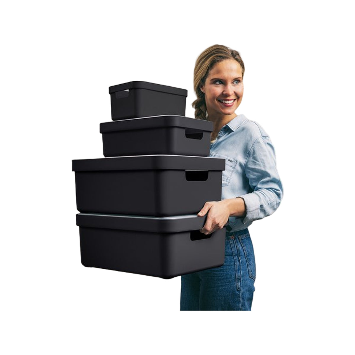 Sunware Sigma home opbergbox 24L zwart