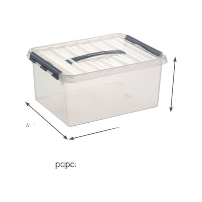 Sunware Q-line opbergbox 15L transparant metaal