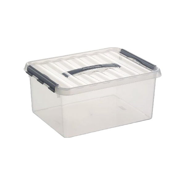 Sunware Q-line opbergbox 15L transparant metaal