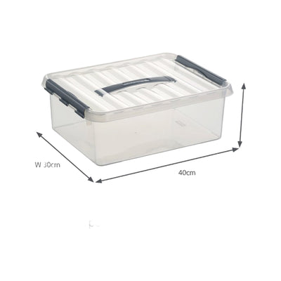 Sunware Q-line opbergbox 12L transparant metaal