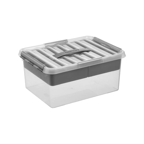 Sunware Q-line opbergbox met inzet 15L transparant metaal