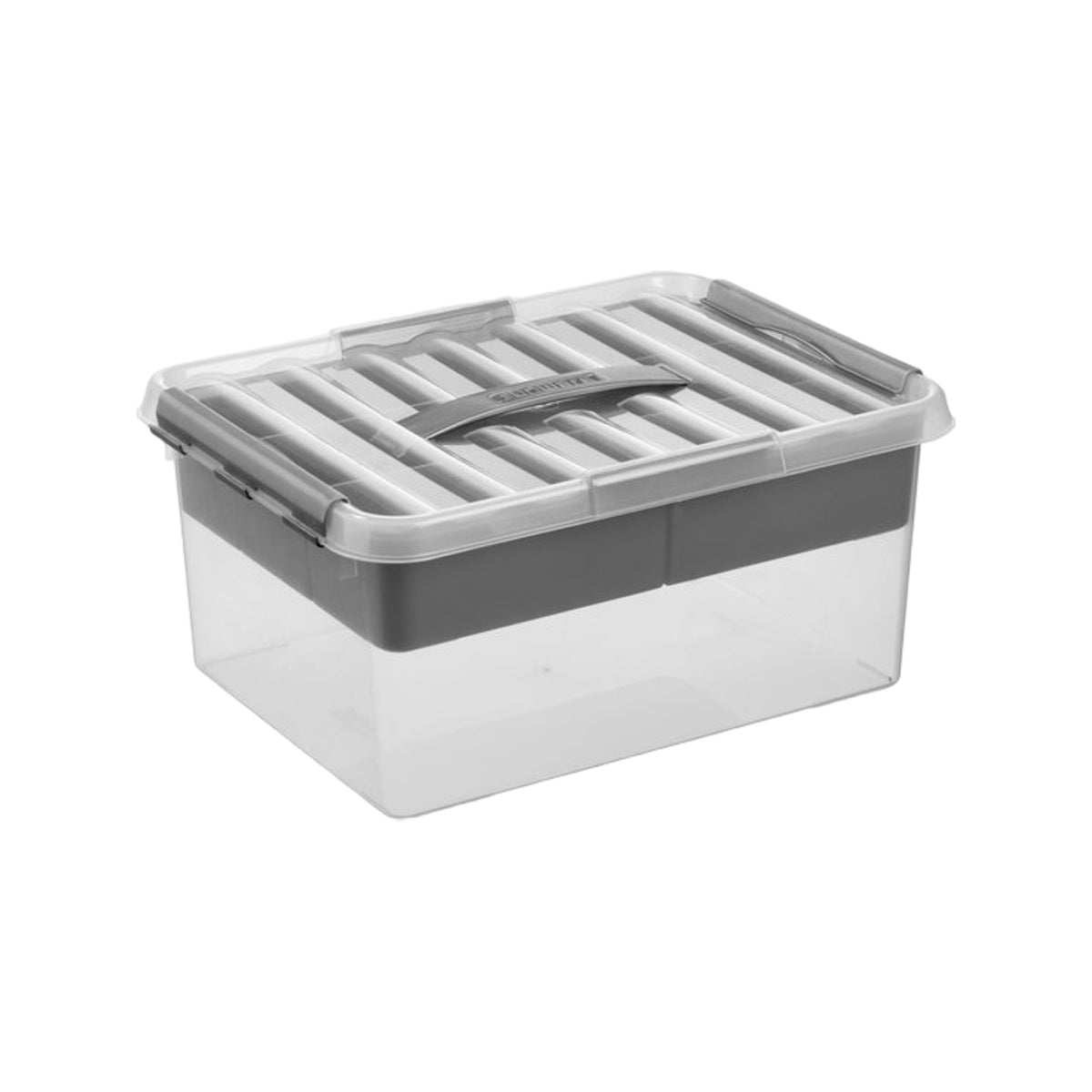 Sunware Q-line opbergbox met inzet 15L transparant metaal