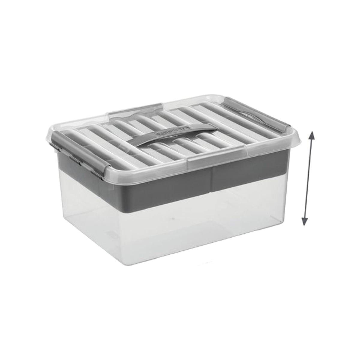 Sunware Q-line opbergbox met inzet 15L transparant metaal