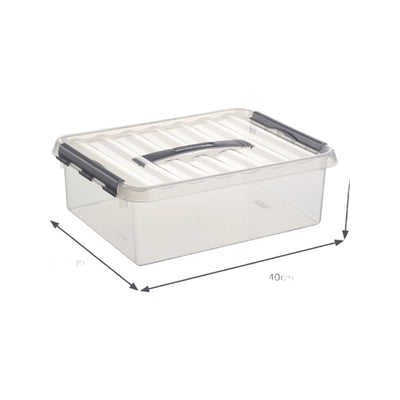 Sunware Q-line opbergbox 10L transparant metaal