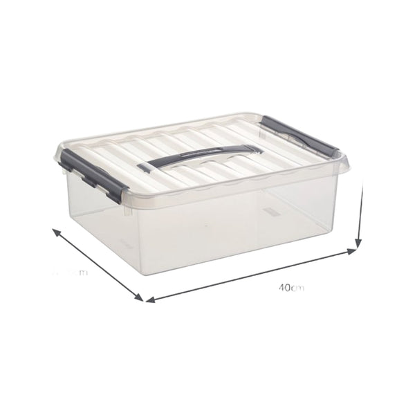 Sunware Q-line opbergbox 10L transparant metaal