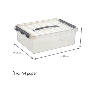 Sunware Q-line opbergbox 10L transparant metaal