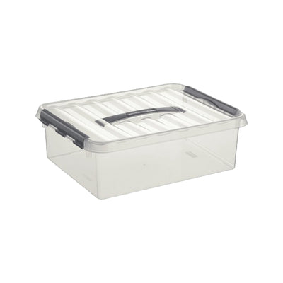 Sunware Q-line opbergbox 10L transparant metaal
