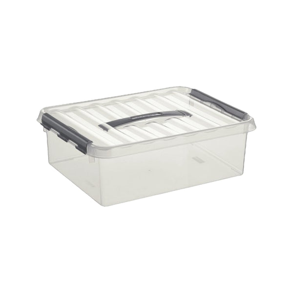 Sunware Q-line opbergbox 10L transparant metaal