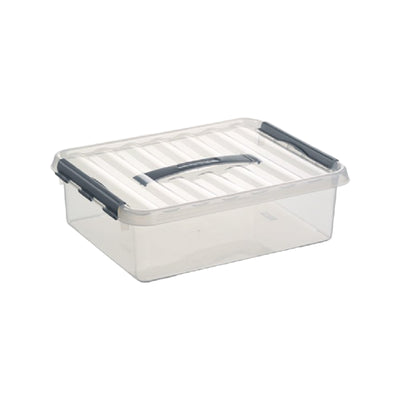 Sunware Q-line opbergbox 10L transparant metaal