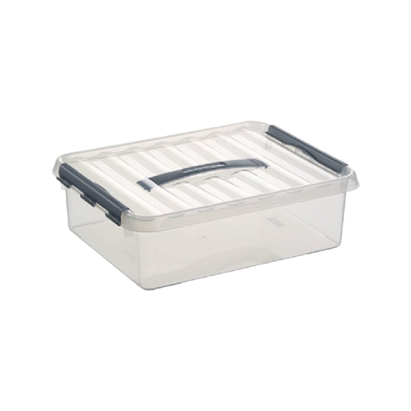 Sunware Q-line opbergbox 10L transparant metaal