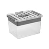 Sunware Q-line opbergbox met inzet 22L transparant metaal