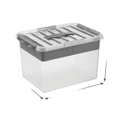 Sunware Q-line opbergbox met inzet 22L transparant metaal